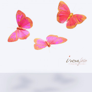 Papillon rouge sur tige /6 - Label Fête