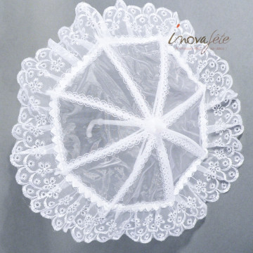 Décor petite ombrelle dentelle blanche - Label Fête