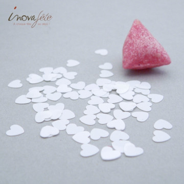 Confettis de table coeur blanc /80gr - Label fête