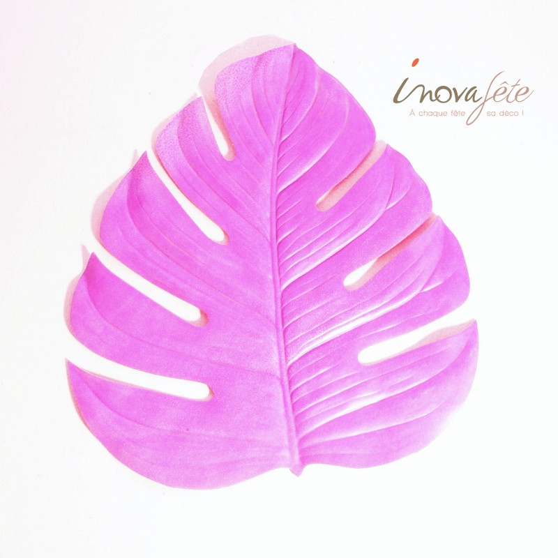 Feuille de philodendron vert kiwi et rose - Label Fête Feuille de philodendron vert kiwi et rose - Label Fête