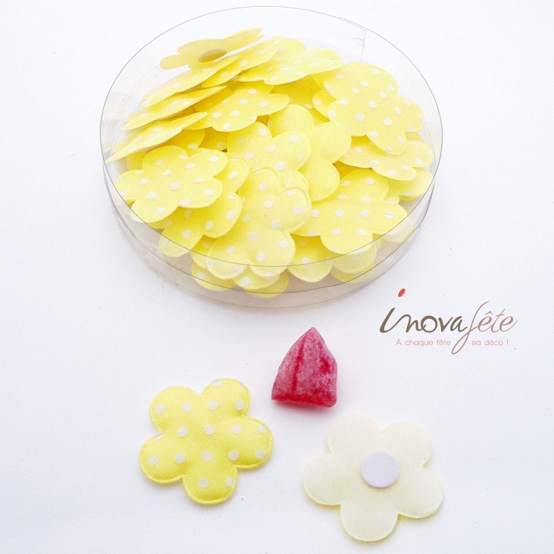 Fleur jaune à pois blancs /32 - Label Fête