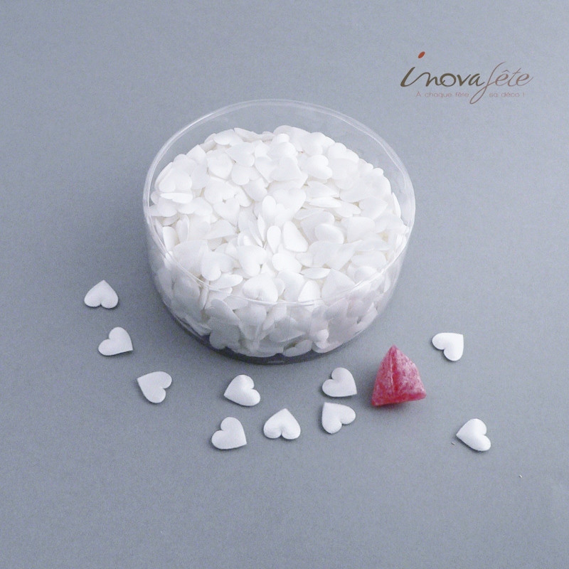 Mini coeur satin blanc /750 - Label Fête