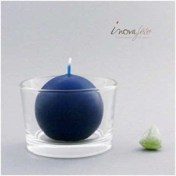 Bougie boule 6cm bleu marine