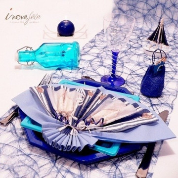 Bougie boule 6cm bleu marine