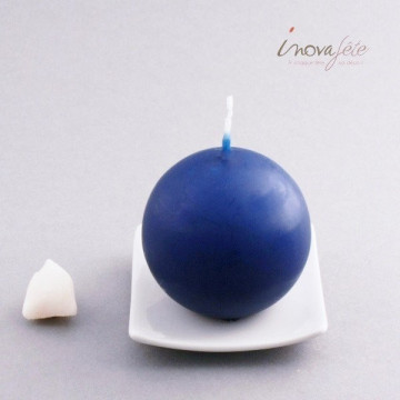 Bougie boule 6cm bleu marine