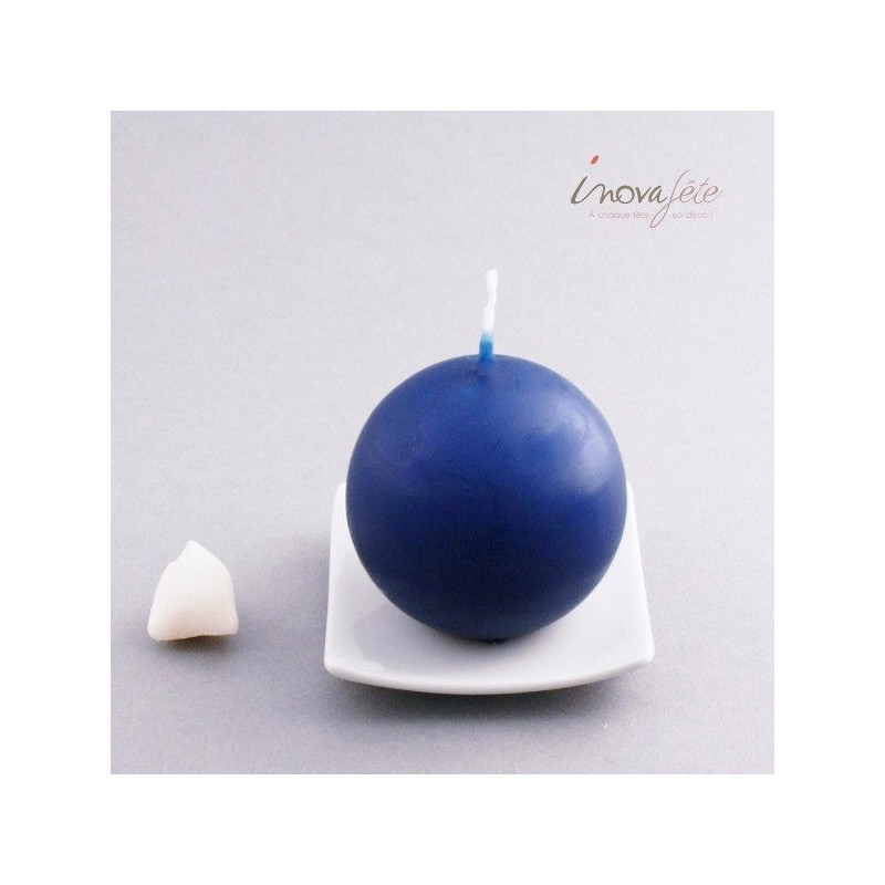 Bougie boule 6cm bleu marine Bougie boule 6cm bleu marine