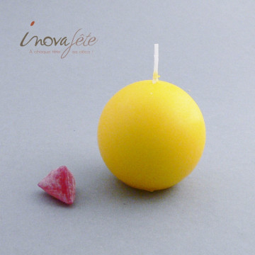 Bougie boule jaune 6cm - Label Fête