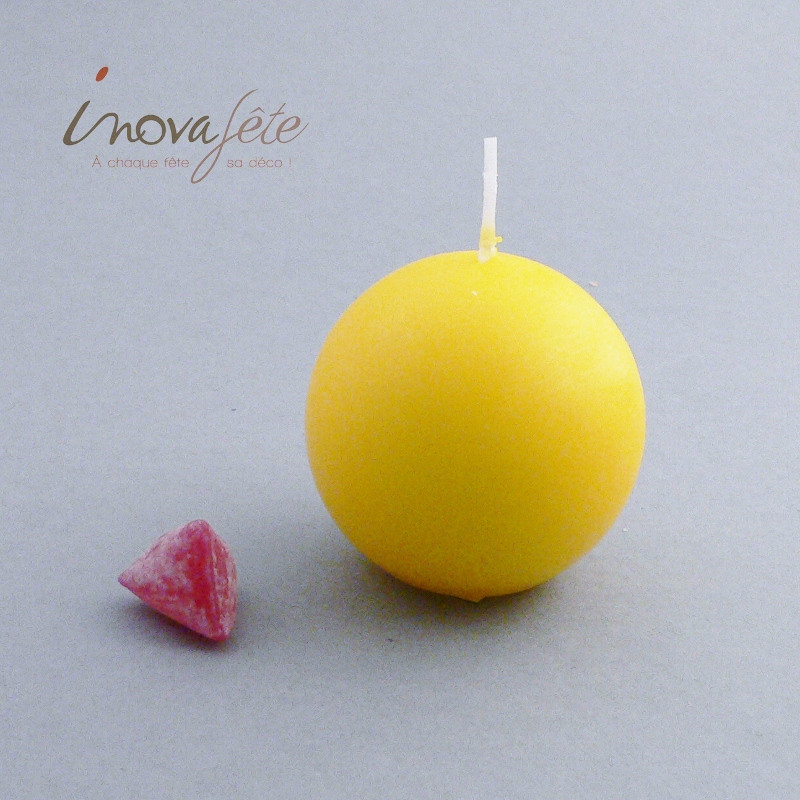 Bougie boule jaune 6cm - Label Fête