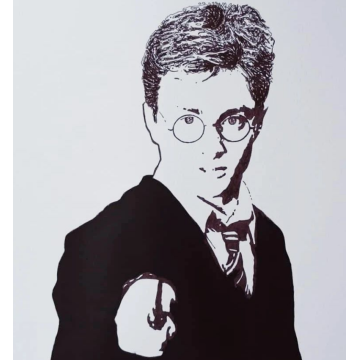 dessin portrait Harry Potter en format A4 ptite-lu-heure