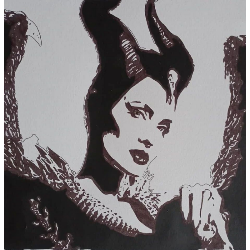 dessin portrait Maléfique Maleficent par ptite-lu-heure