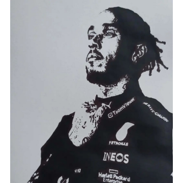 Dessin portrait Lewis Hamilton par ptite-lu-heure