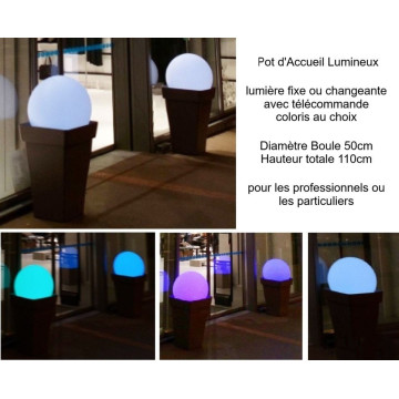 Pot d'accueil avec boule Lumineuse - Label fête