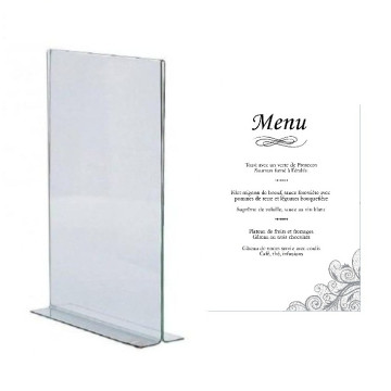 Porte Menu A4 en Plexi - Label Fête Hillion