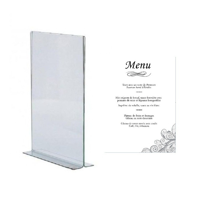 Porte Menu A4 en Plexi - Label Fête Hillion