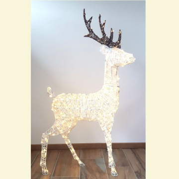 Renne Lumineux blanc chaud 1.40 m - Label fête Hillion