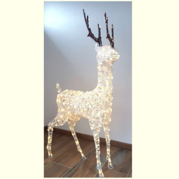 Renne Lumineux blanc chaud 1.40 m - Label fête Hillion