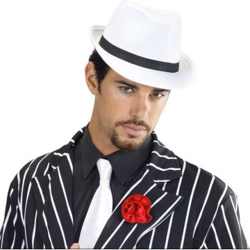 Lot de 20 Chapeaux Gangster Blanc - Label fête Hillion
