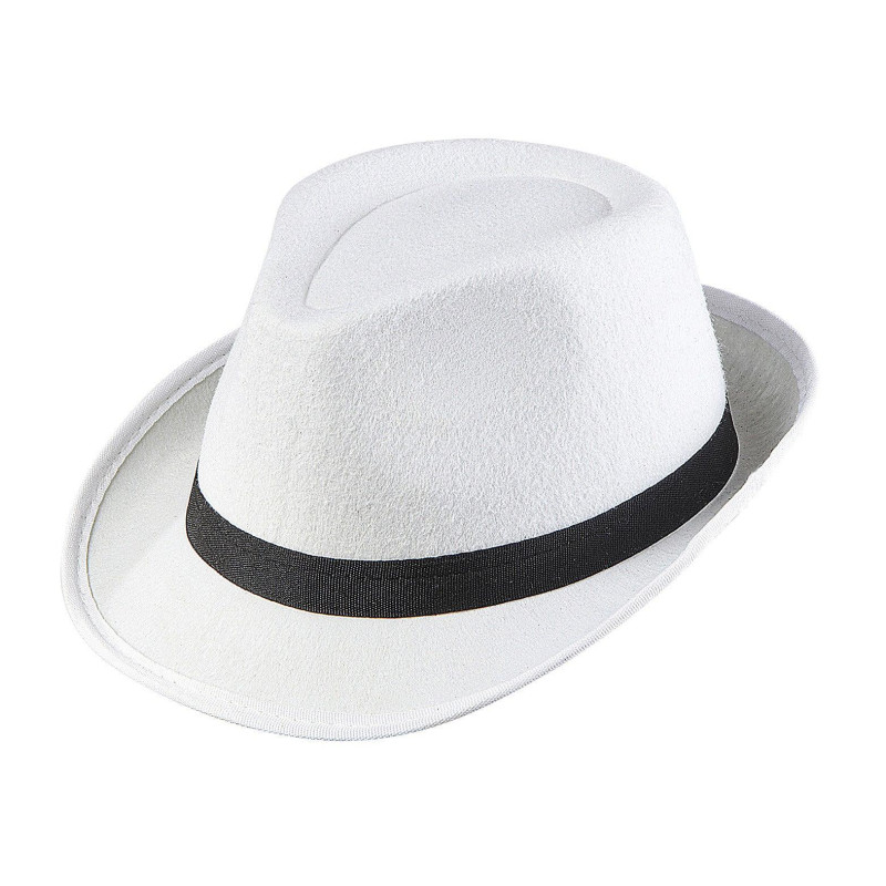 Lot de 20 Chapeaux Gangster Blanc - Label fête Hillion