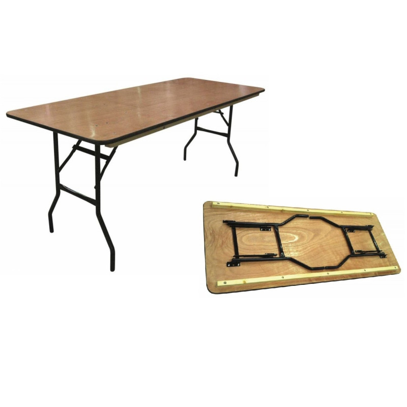 Table rectangulaire pliante 4 pers pour réception  usage Professionnelle - Label Fête Hillion