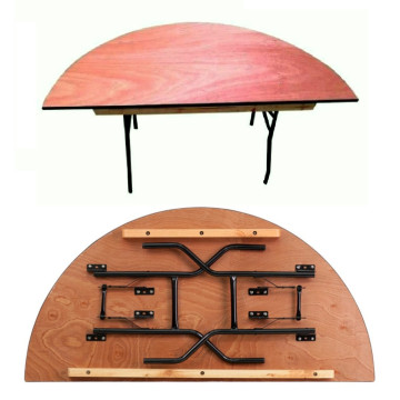 Table demi ronde pliante en bois pour réception usage Professionnelle - Label Fête Hillion
