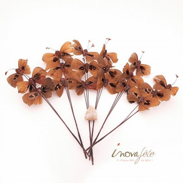 Papillon chocolat sur tige /18