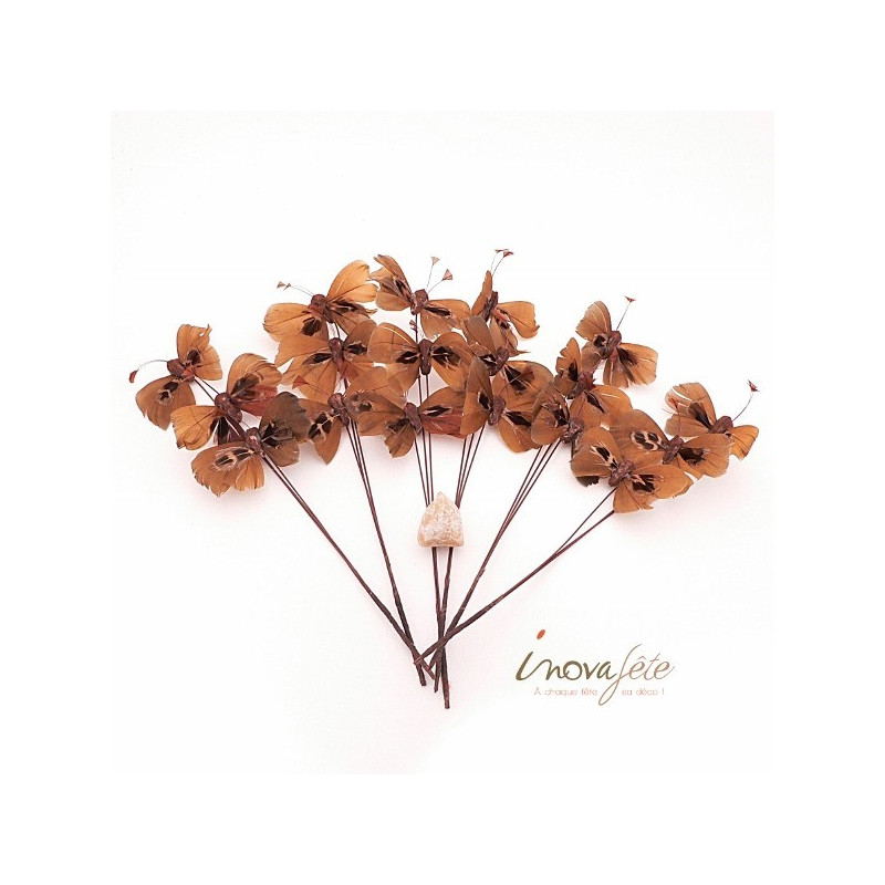 Papillon chocolat sur tige /18 Papillon chocolat sur tige /18