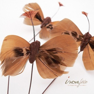 Papillon chocolat sur tige /18