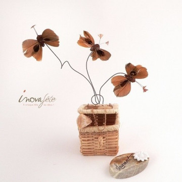 Papillon chocolat sur tige /18
