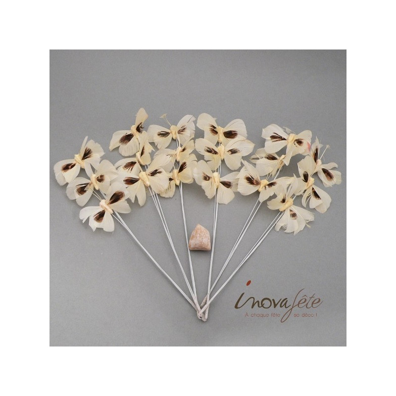 Papillon ivoire sur tige /18 Papillon ivoire sur tige /18