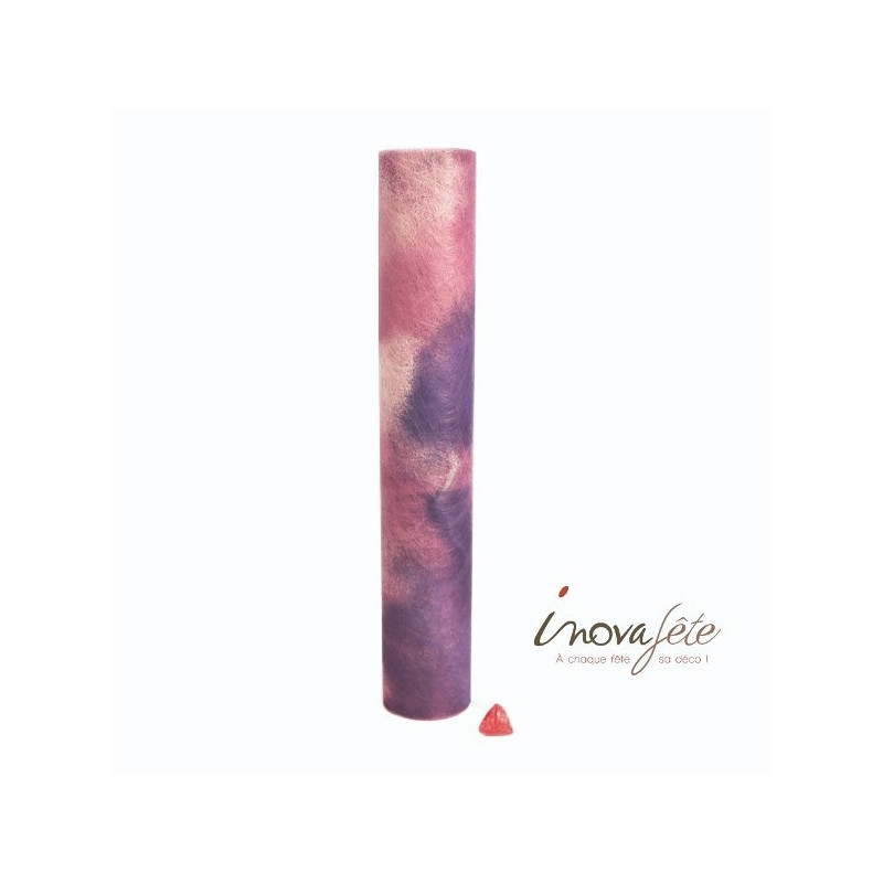 Chemin de table marbré violet et rose 0.375x25m - Label Fête