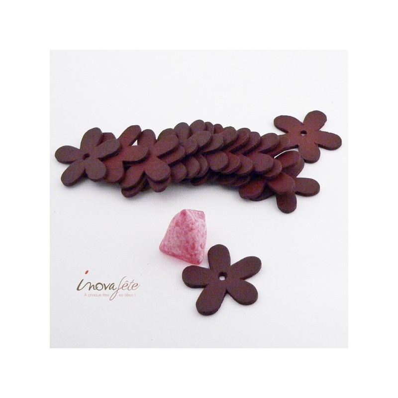 Fleur de bois chocolat /16 - Label Fête