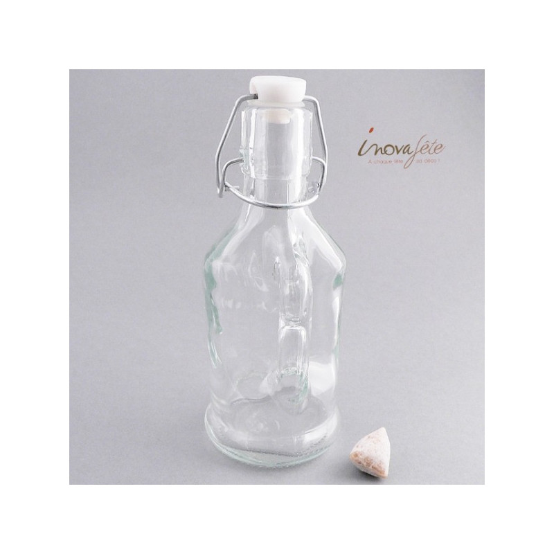 Bouteille transparente à capsule - Label Fête Bouteille transparente à capsule - Label Fête
