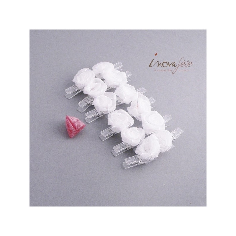 Pince fleur blanche /12, une décoration de mariage tout en finesse Pince fleur blanche /12, une décoration de mariage tout en finesse