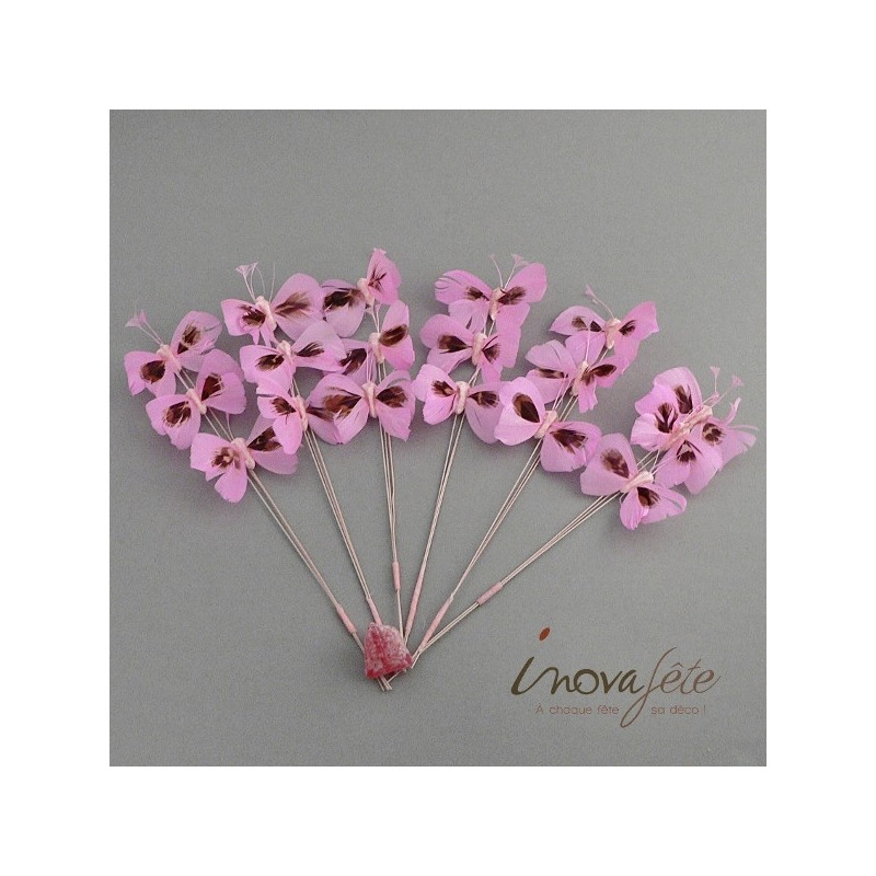 Papillon rose sur tige /18 Papillon rose sur tige /18