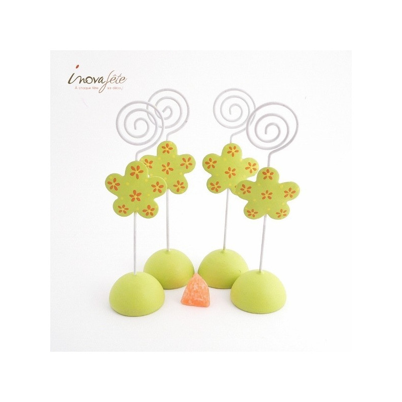 Porte carte fleur vert anis, un marque place original