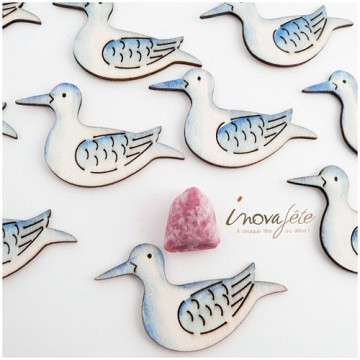 Décor mouette bleu à coller /24 - Label fête