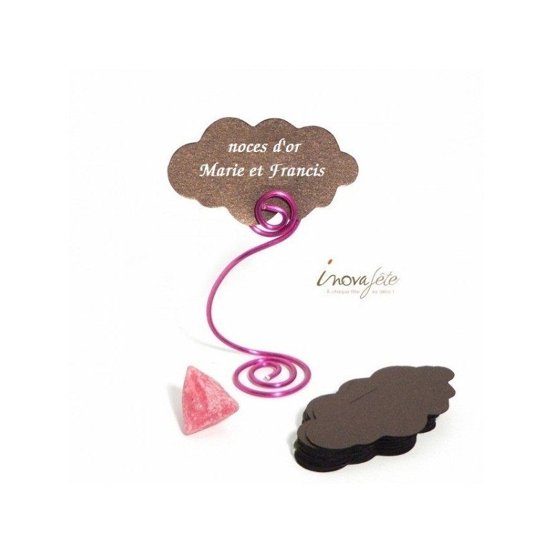 Étiquette marque-place nuage chocolat nacré /25 - Label Fête Étiquette marque-place nuage chocolat nacré /25 - Label Fête
