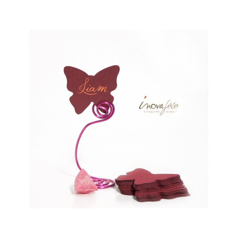 Étiquette papillon bordeaux /25 - Label Fête Étiquette papillon bordeaux /25 - Label Fête