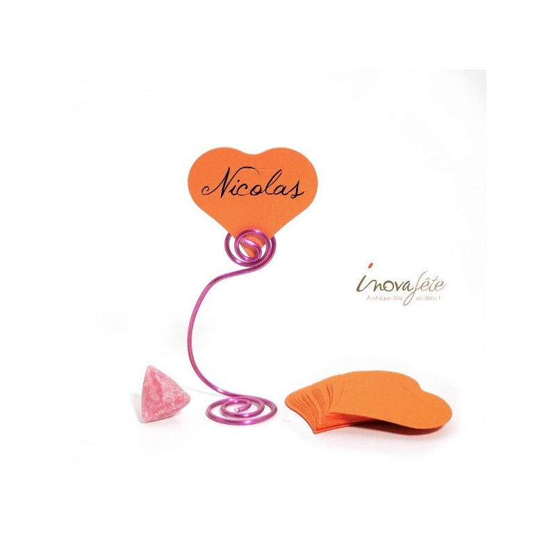 Étiquette cœur orange /25 - Label Fête Étiquette cœur orange /25 - Label Fête