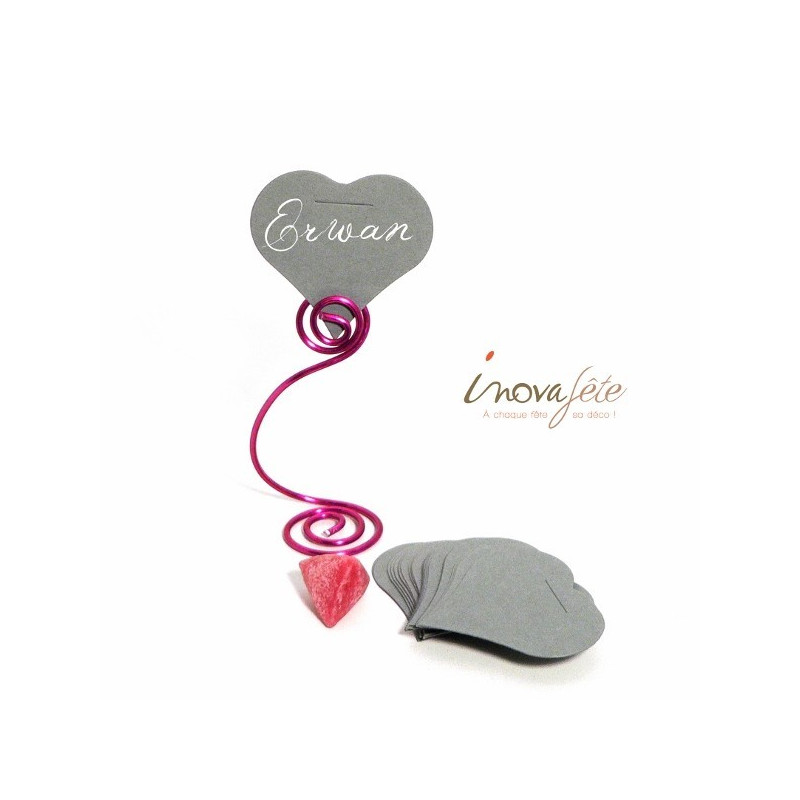Étiquette cœur gris /25 - Label Fête Étiquette cœur gris /25 - Label Fête
