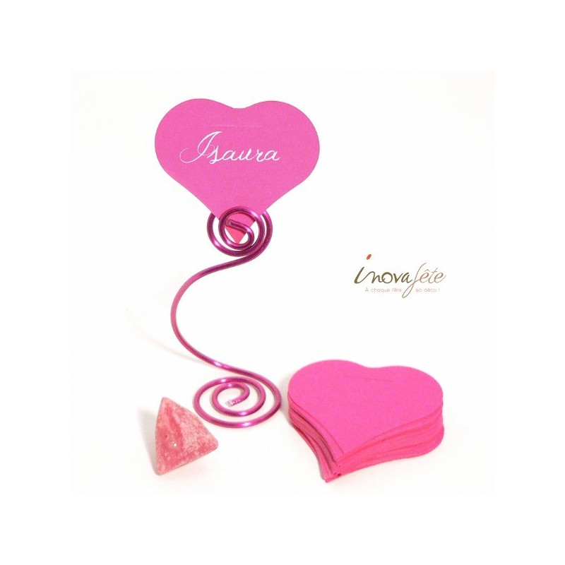 Étiquette cœur rose fuchsia /25 - Label Fête Étiquette cœur rose fuchsia /25 - Label Fête