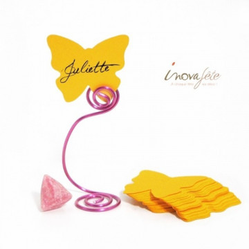 Étiquette papillon jaune soleil /25 - Label Fête