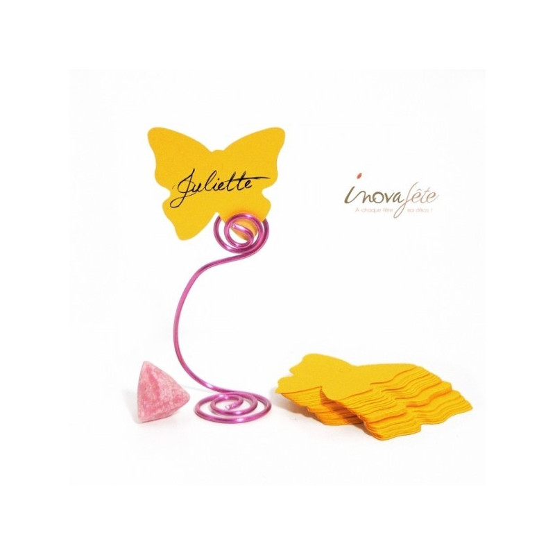 Étiquette papillon jaune soleil /25 - Label Fête