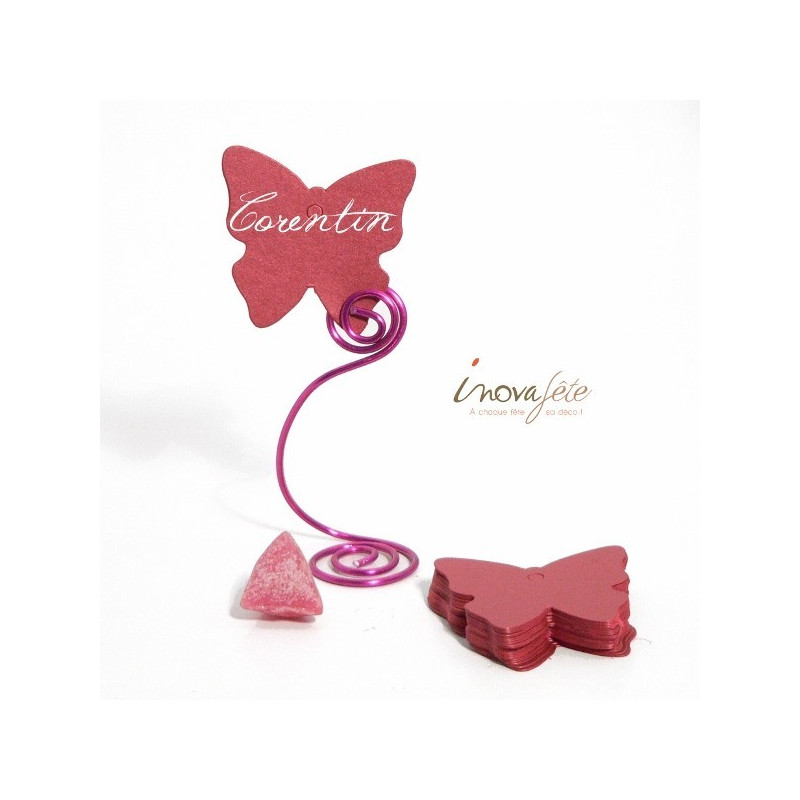 Étiquette papillon rouge /25 - Label Fête Étiquette papillon rouge /25 - Label Fête