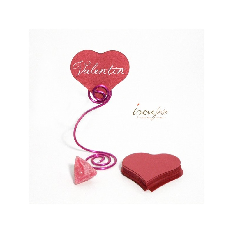 Étiquette cœur rouge nacré /25 - Label Fête Étiquette cœur rouge nacré /25 - Label Fête