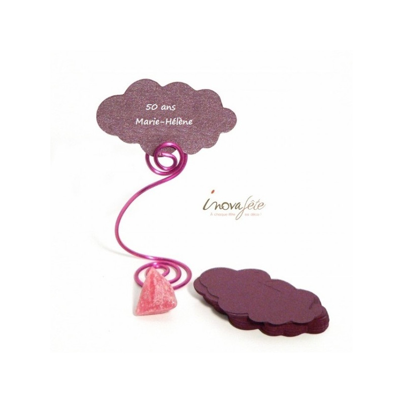 Étiquette nuage prune irisé /25 - Label Fête