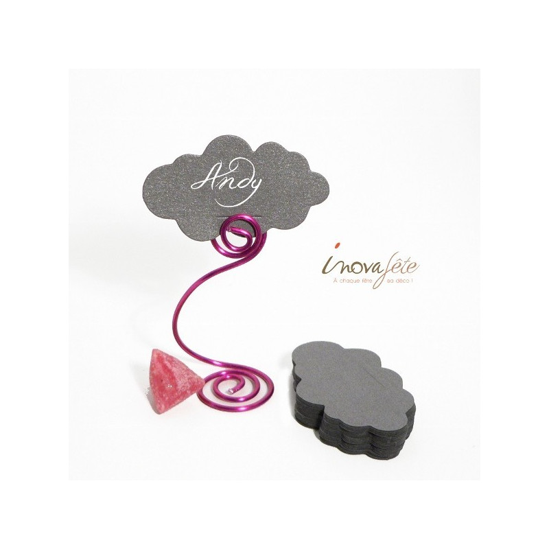 Étiquette nuage gris argent nacré /25 - Label Fête Étiquette nuage gris argent nacré /25 - Label Fête
