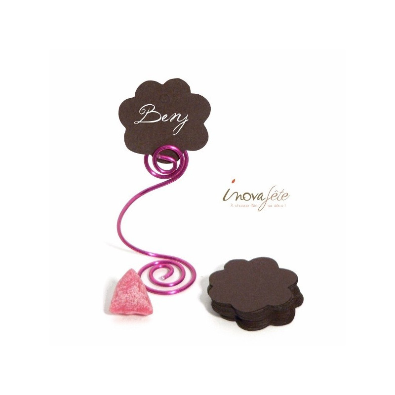 Etiquette fleur chocolat /25 Etiquette fleur chocolat /25